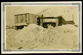 Snowplough and buildings