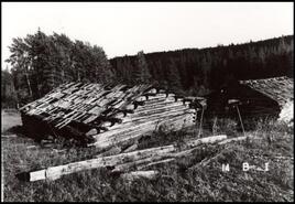 Abandoned old log buildings
