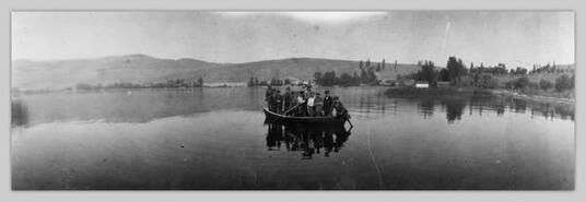 Trail Rangers group in boat at Kalamalka Lake