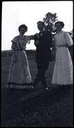 Thomas Leo O'Keefe with two women