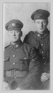 Harold North and unidentified man in WW I uniforms