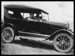Toots and George Martinson of Ashcroft in automobile