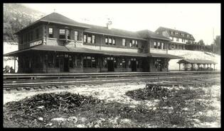 C.P.R. railway station and hotel at Revelstoke