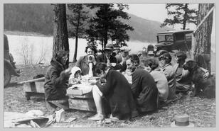 Picnic group at Monte Lake