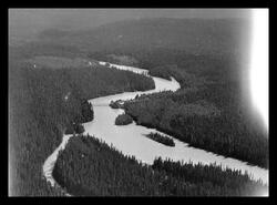 Aerial view of Columbia River before Mica Dam