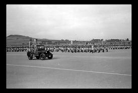 Inspecting cadets in Dieppe Square, Vernon Army Cadet Camp