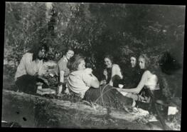 [Six women at picnic]