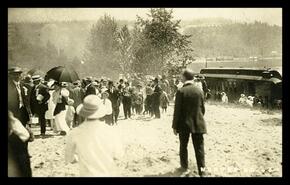 Celebrating first Kalso-Nakusp Canadian Pacific Railway route in Nakusp