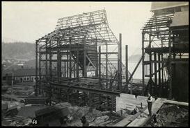 Construction of building at Hidden Creek Mine, Anyox