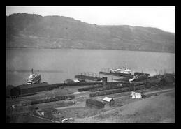 Okanagan Landing, water tank, railway station, rail yards, steamers