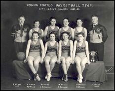 Young Tories basketball team, City league, champions, 1937-38