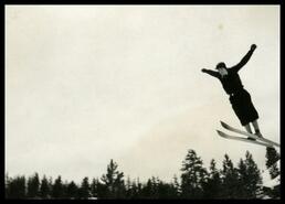 Allan Eddy ski jumping at Amber Ski Hill