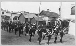 Band in parade on Okanagan Street