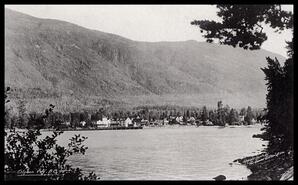 Postcard of Slocan City from across the lake