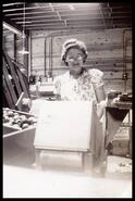 Mary Jeglum working in packing house