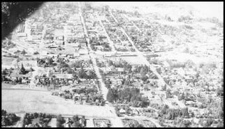 Aerial view of Vernon looking west