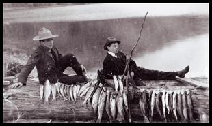 Brothers Gerald and Mowbray Scatchard with their fish catch