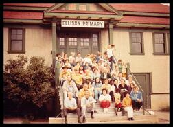 Students, parents, and teachers at Ellison School picnic