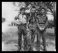 Wane Banks and two unidentified cadets at Camp Vernon