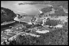 Aerial view of the town of Sicamous