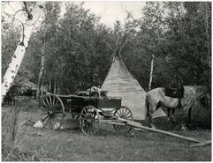 Wagon, teepee, and pack with pack saddle