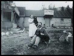 Mr. and Mrs. Ed Kopecki in front of Appledale store