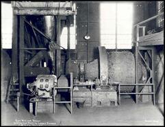 Ball mill and blower feeding coal dust to copper furnaces