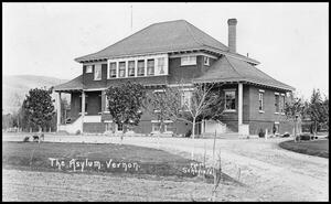 Postcard of the Vernon asylum in MacDonald Park