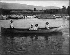 Group in a canoe on the Shuswap River