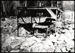 Table and sluice box for placer mine on Nicola River