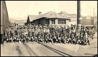 Rossland-Trail Boy Scouts at Trail C.P.R. station, leaving for summer camp