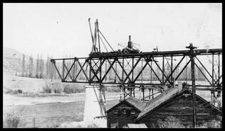 Beginning of the river span for Ashcroft's 4th bridge
