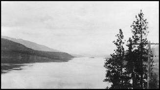 Long (Kalamalka) Lake looking southeast from rock cut