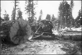 Baird Bros. T-D14 Caterpillar and large log at Noisey Creek