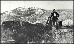 Isaco Georgetti collecting wood with wagon on Tadanac flats