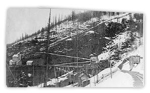 Payne Mine tramway and ore chutes