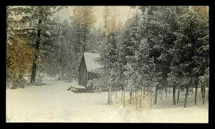 House in snow at Allenby townsite