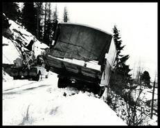 Kaslo Motor transport truck off road in snow