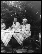 Hugh and Grace Mackie at tea time during a cricket match, V.P.S.
