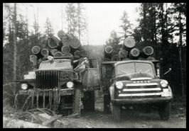 C. John Danish's 6 wheel drive truck with a load of tamarack wood