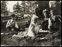 Group having a picnic