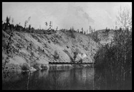 C.P.R. steam shovel and blasting gravel train near Smelter Lake