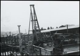 Early stage reconstruction of S.M. Simpson Ltd. sawmill after destructive fire of 1939