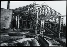 Reconstruction of original S.M. Simpson Ltd. sawmill after fire of 1939