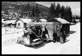 Transporting a shack to the New Denver Japanese internment camp
