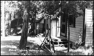 Row of cabins used by the Edin's Cabins campground