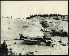 Granby Mine buildings in snow