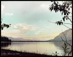 Hand coloured photograph of Little Shuswap Lake