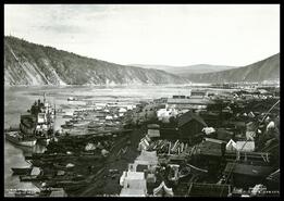 Scene along the waterfront of Dawson City