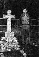 Howard Russell at Reverend Philip Stock's grave